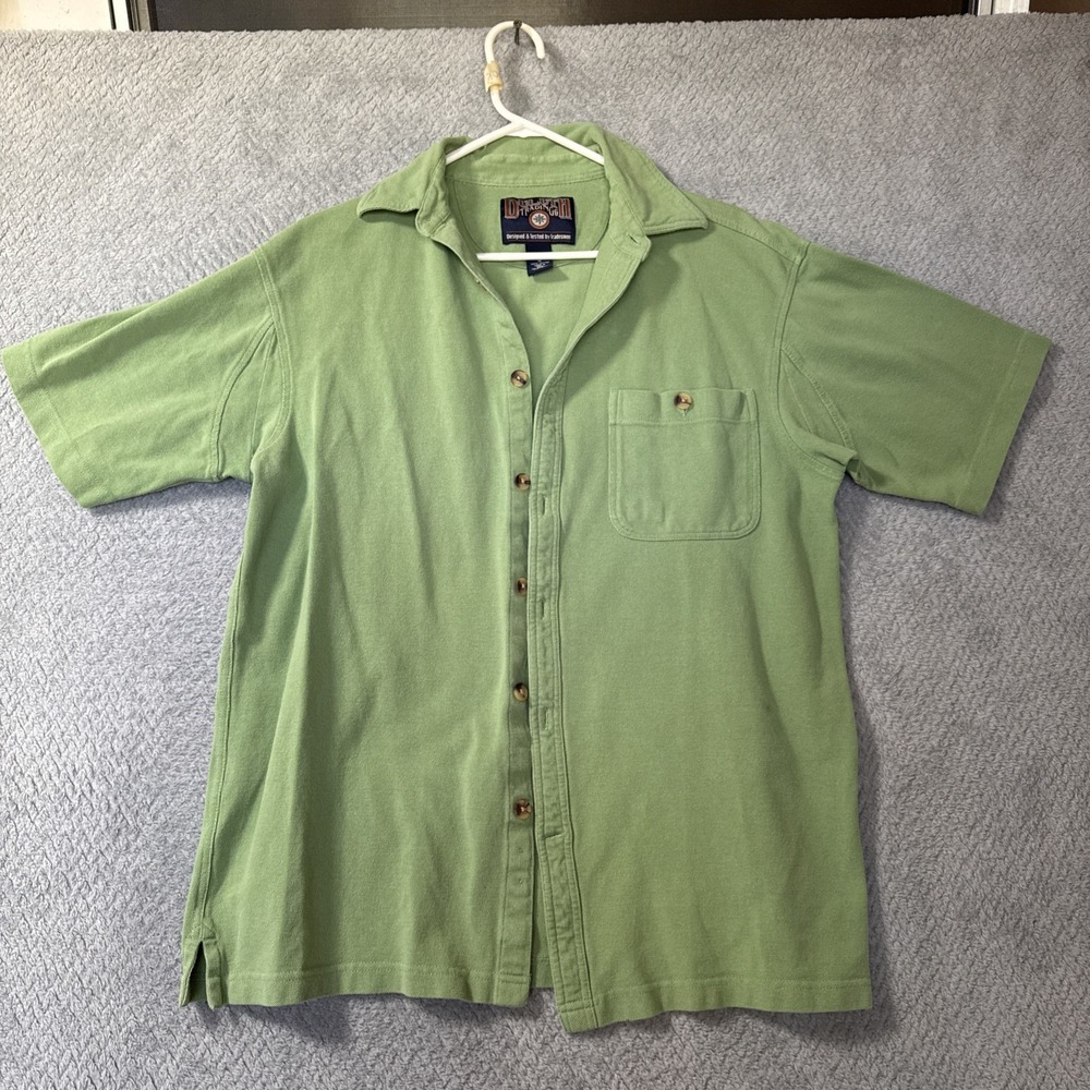 Duluth Trading Co. Shirt Men's Medium Green Short Sleeve Button Up